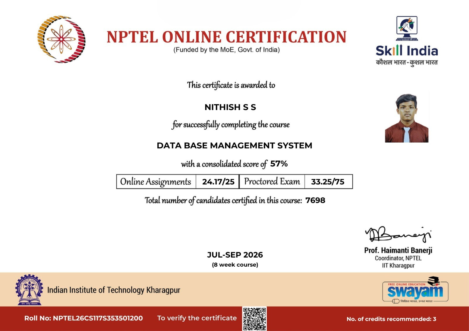 NPTEL Online Certification - Database Management System